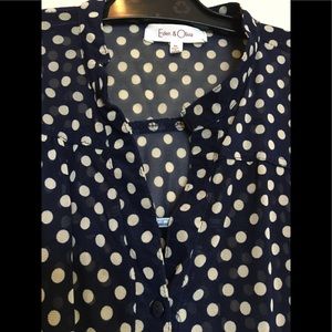 Eden & Olivia sheer button down blouse